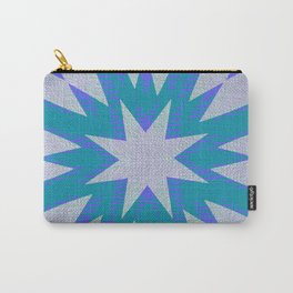 Blue Shadows Carry-All Pouch | Abstract, Canvastexture, Painting, Illustration, Star, Digital, Minimalism, Modern, Green, Blue 
