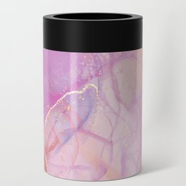 Pink and Gold Marbling Can Cooler