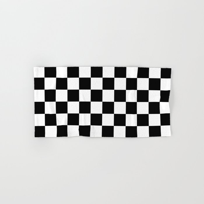 Black and white store checkered bath towels