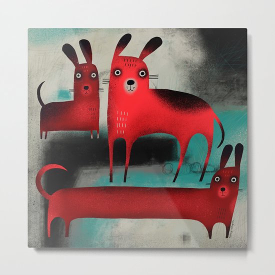 RED DOGS Metal Print
