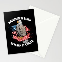American By Birth Veteran By Choice Stationery Card