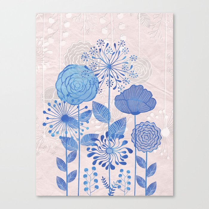 Light Blue Flowers Canvas Print