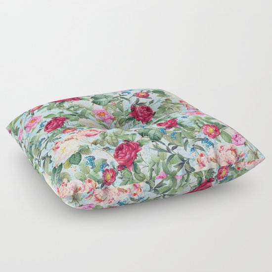 Roses garden II Floor Pillow by CatyArte Society6
