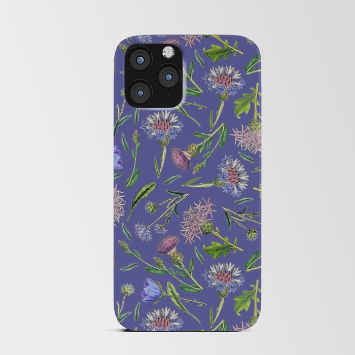 Cornflower, Thistle and Veri Peri Meadow floral pattern   iPhone Card Case