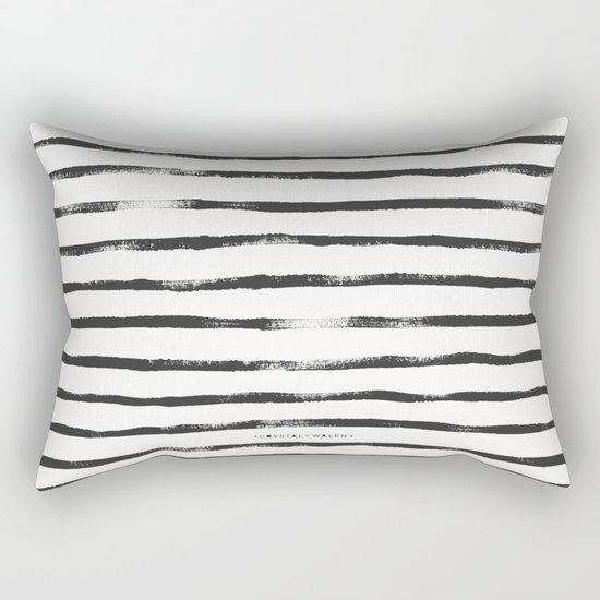 Thin Brush stripe Rectangular Pillow