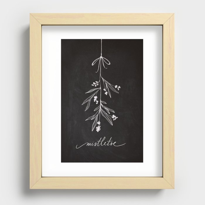 Chalkboard Art - Mistletoe Recessed Framed Print