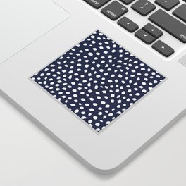 Navy Blue and White Polka Dot Pattern Sticker
