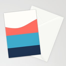 Minimalistic Wave Colorful Retro Art Pattern Design Stationery Card