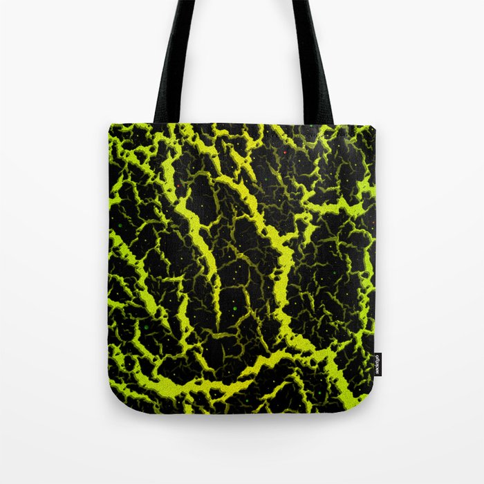 Cracked Space Lava - Lime/Yellow Tote Bag