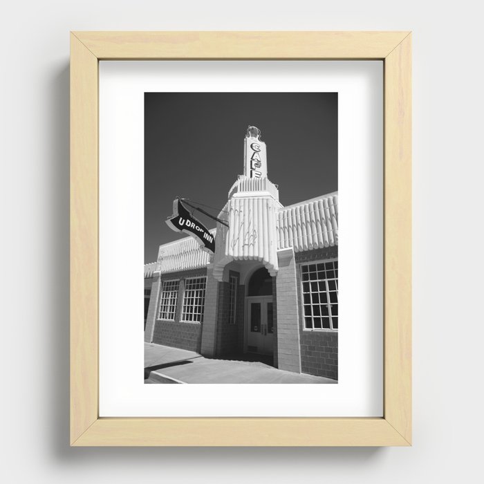 Route 66 - Conoco Tower Station 2012 BW Recessed Framed Print