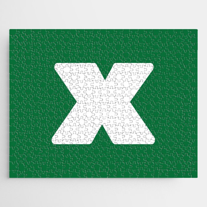 x (White & Olive Letter) Jigsaw Puzzle