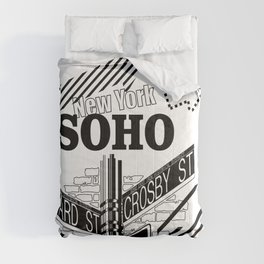SoHo, New York Comforter | Pole, City, Sign, Arrows, Nyc, Oneway, Streets, Ilove, Graphicdesign, Newyorker 