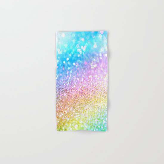 rainbow glitter Hand & Bath Towel