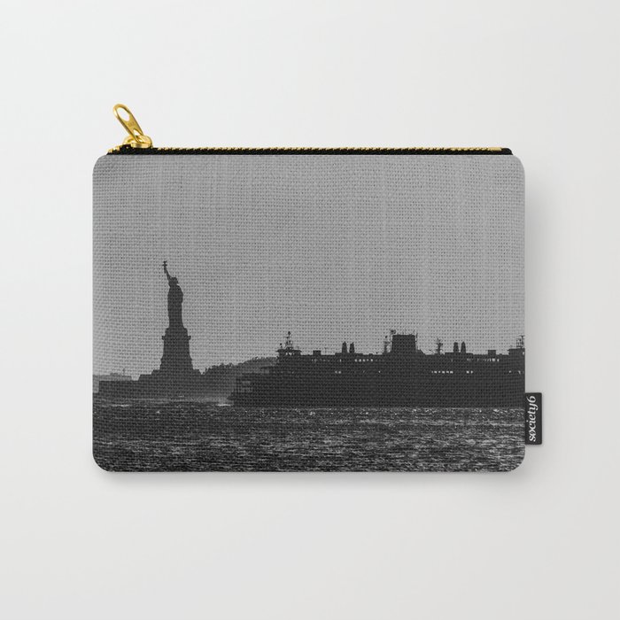 Statue of Liberty in New York City black and white Carry-All Pouch