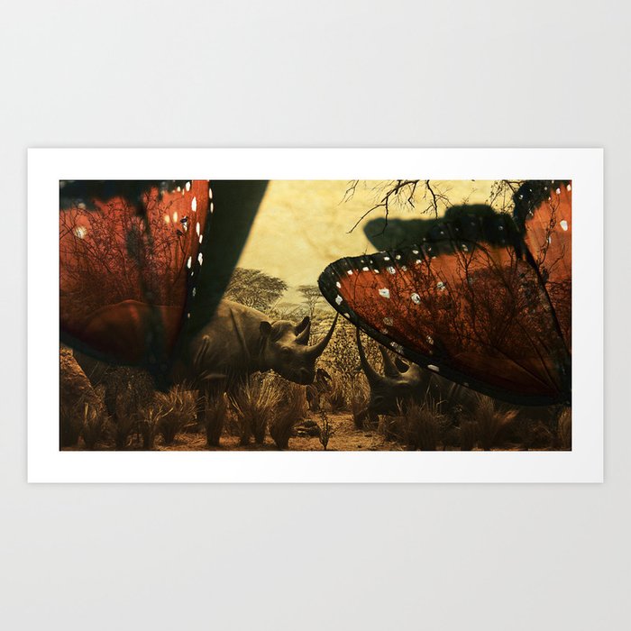 Diorama :: Rhinos Art Print