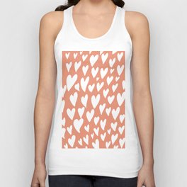 Valentines day hearts explosion - coral Unisex Tank Top
