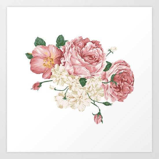 Watercolor rose Art Print