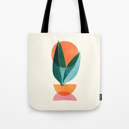 Nature Stack Teal and Orange Abstract Sunset Tote Bag