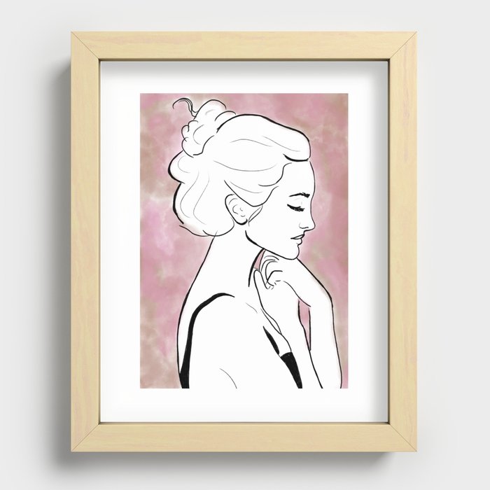 Thinking in Pink Recessed Framed Print
