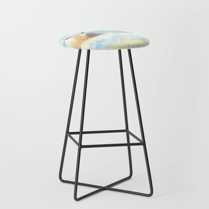 Sheep in Winter Grass Bar Stool