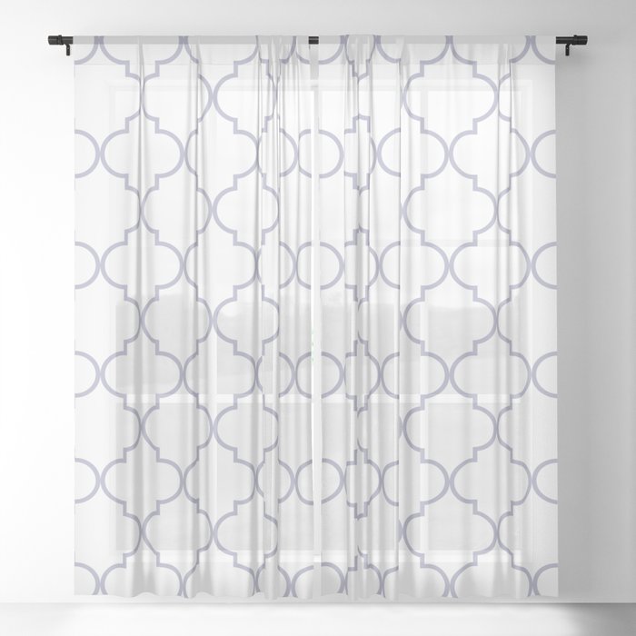 White And Silver Sheer Curtain By, Grey Quatrefoil Curtains