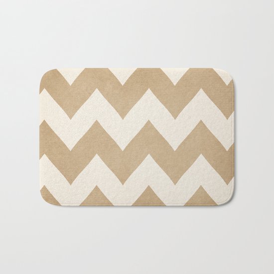 Biscotti & Vanilla - Beige Chevron Bath Mat