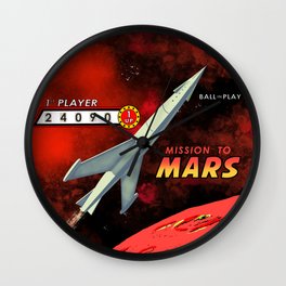 Mission To Mars Retro Pinball Wall Clock