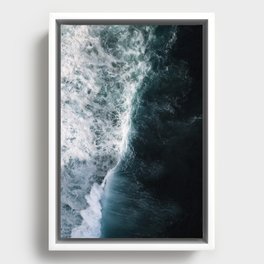 Oceanscape - White and Blue Framed Canvas