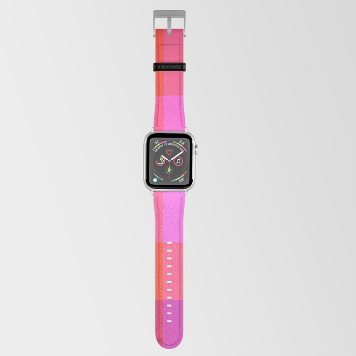 Amera - Geometric Modern Minimal Colorful Retro Summer Vibes Art Design in Pink and Red Apple Watch Band