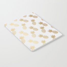 Gold Pineapple Pattern Notebook