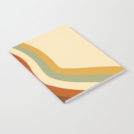 70s Retro Style Abstract Rainbow in Yellow, Green, Brown and Orange Notebook