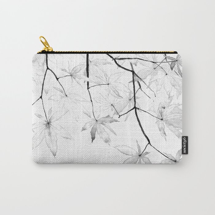 black and white maple leaves Carry-All Pouch