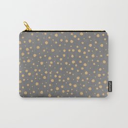 Gold painted Dots Gray Gradient Design Carry-All Pouch