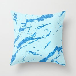 Marble Texture - Aqua Blue Throw Pillow