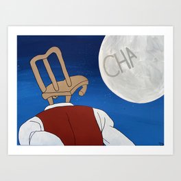 The man and the moon Art Print
