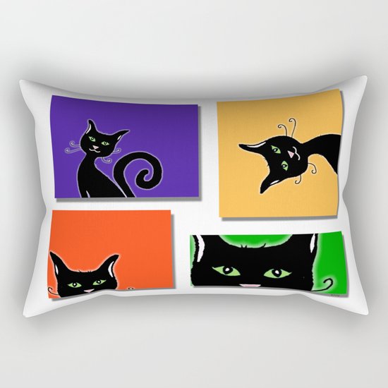 Cats in Squares Rectangular Pillow