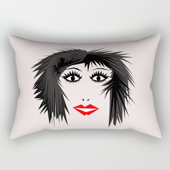wow | a girl Rectangular Pillow