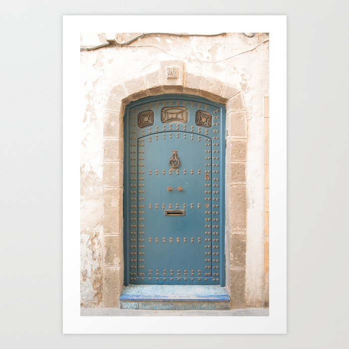 Light Blue Moroccan Door Art Print