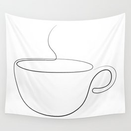 coffee or tea cup - line art Wall Tapestry