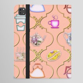 Coffee and Tea Arabesque Pattern iPad Folio Case