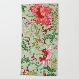 Chinoiserie Flower Illustration x Owen Jones Ornament  Beach Towel