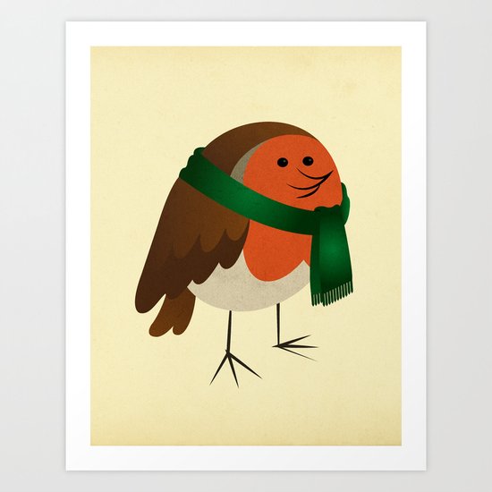 The Robin's new scarf Art Print