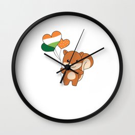 Squirrel Ireland Balloons Cute Animals Happiness Wall Clock