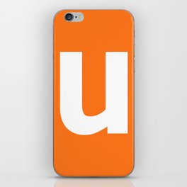letter U (White & Orange) iPhone Skin