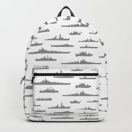 Battleship // Grey Backpack | Navy, Graphicdesign, Naval, Battle, Boardgame, Warfare, Boys, Boyish, U Boat, Ww2 