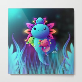 Axolotl Mexicano Metal Print | Ajolote, Color, Digital, Illustration, Illu, Axolotl, Art, Happy, Drawing 