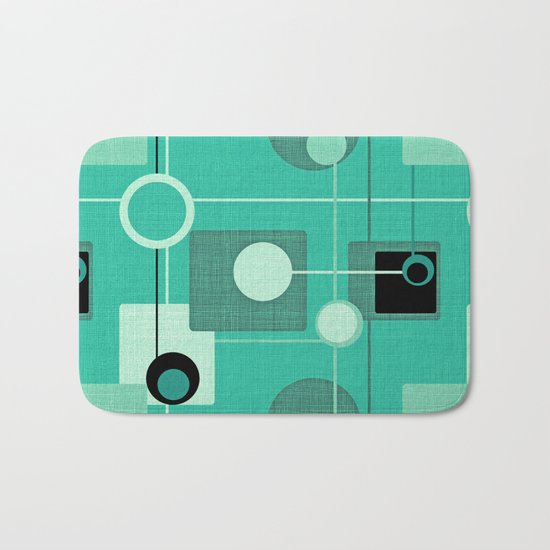 orbs and square emerald Bath Mat