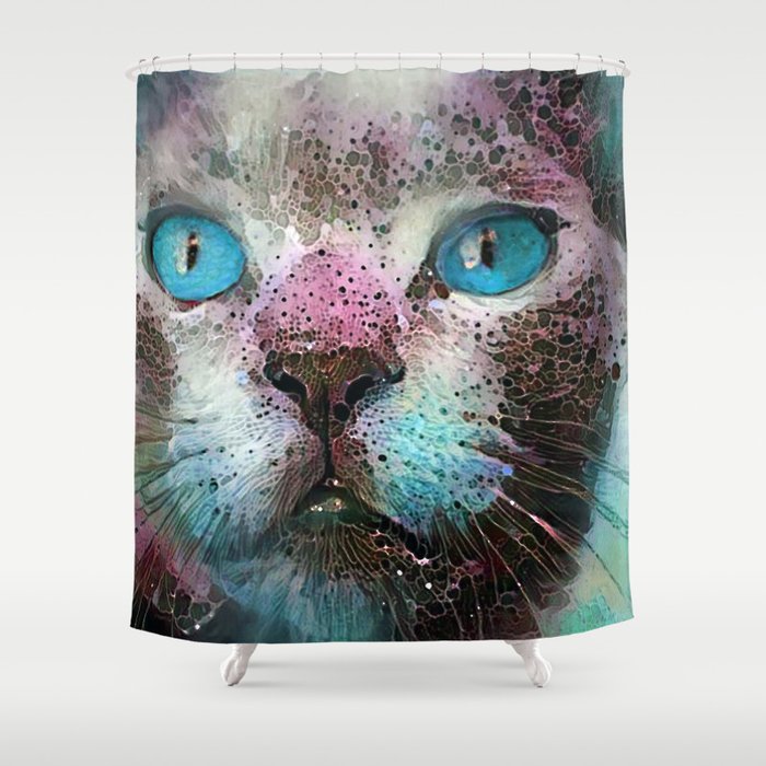 Aquarius Cat Shower Curtain