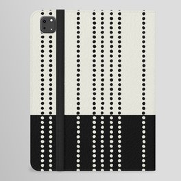 Ethnic Spotted Stripes, Ivory and Black iPad Folio Case