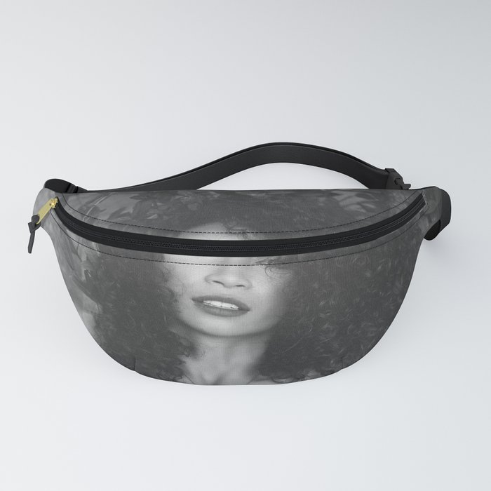 My Sharona (with the long, dark curly hair) African American female beauty black and white photograph portrait - photography - photographs Fanny Pack